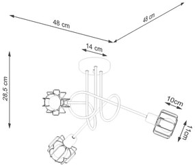 Sollux SL.1118 - Luster na tyči BELUCI 3xE14/40W/230V čierna