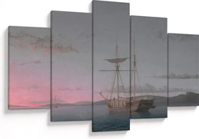 Obraz - Fitz Henry Lane, Lumber Schooners at Evening on Penobscot Bay, reprodukcia (150x105 cm)