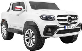 Ramiz Mercedes Benz triedy X pickup elektrické autíčko pre deti biele + diaľkové ovládanie + pohon 4x4