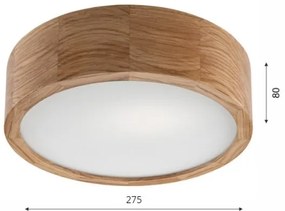Stropné svietidlo OAK 1xE27/60W/230V dub, pr. 27,5 cm