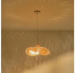 Eurolamp Luster na lanku 1xE27/40W/230V bambus 144-33091