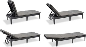 Tmavosivé plastové záhradné ležadlo Jaipur – Keter