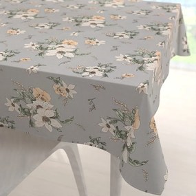 Biante Bavlnený štvorcový obrus Sandra SA-465 Oranžové kvety na sivom 60x60 cm