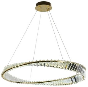 LED Stmievateľný krištáľový luster na lanku LED/50W/230V + diaľkové ovládanie
