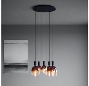 Eglo 390267 - Luster na lanku HUEBRO 5xE27/40W/230V čierna