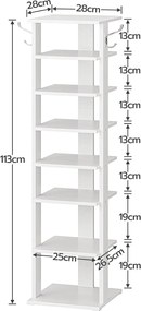 Úzky botník Vasagle Kloudy 28 cm biely