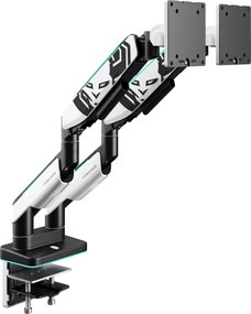 Dvojité rameno na monitory 35 palcov, bielo-čierne X-Arm Dual RGB