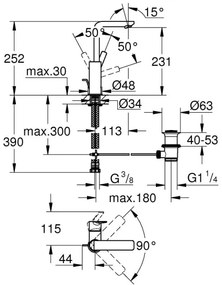 GROHE 23296001 - Umývadlová batéria LINEARE, veľkosť L, lesklý chróm