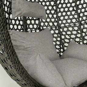 Závesné ratanové hojdacie kreslo OLIVIA PLUS čierne