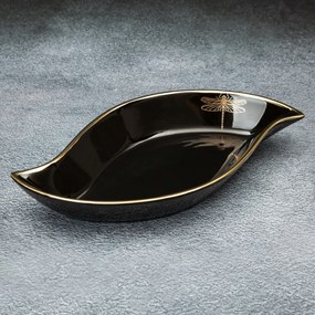 DEKORAČNÁ KERAMICKÁ MISKA LORI (01) 31X17X5 CM ČIERNY