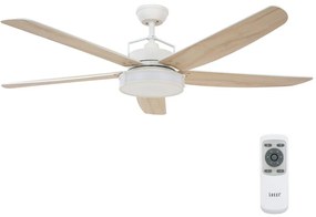 Lucci air Lucci air 213176-LED Stropný ventilátor LOUISVILLE 1xGX53/18W/230V drevo/bílá+DO FAN00275