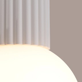 Stropné svietidlo Halo, 1x biele sklenené tienidlo, w