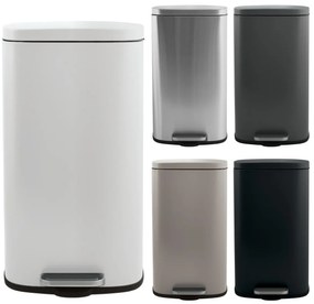 Spirella Akira 50 l odpadkový kôš s pedálom atichým zatváraním, matná čierna, 50 l