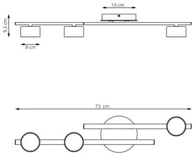 Stropné svietidlo FRAGMENT 3xGX53/12W/230V čierna