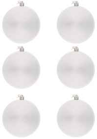 DECOLED Plastová guľa, 10 cm, strieborná, 6x lesklá
