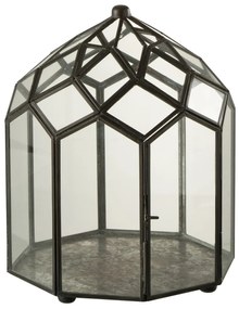 Čierny kovový domáci skleník Terrarium - 23*23*30cm