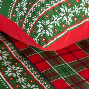 VIANOČNÉ FLANELOVÉ OBLIEČKY AURORA 200X220 CM, 2 KS 70X80 CM VZOROVANÉ