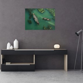 Obraz - Rybári na rieke (70x50 cm)