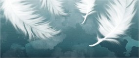 Obraz - Biela pierka (120x50 cm)
