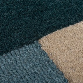 Tmavozelený ručne tkaný vlnený koberec 120x180 cm Labyrinth Shaped – Flair Rugs