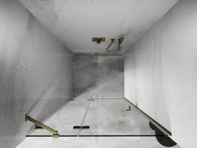 Mexen, Mexen Lunar ľavé otočné sprchové dvere 75 cm, transparentné, brúsené zlaté - 834-075-000-55-00-L