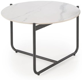 Konferenční stolek Acuna 60 cm bílý mramor/černý