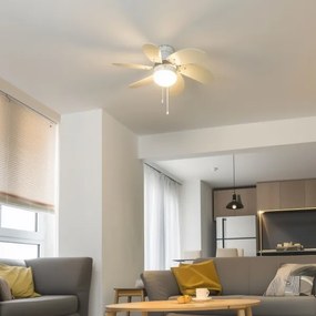 ZEVENTI - Stropný ventilátor FAMARA 1xE14/60W/230V biela