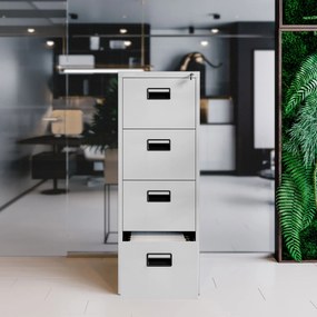 Kovová kartotéka, 4 zásuvky SARA V4, 460 x 1320 x 620 mm, šedá