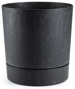 PLASTOVÝ KVETINÁČ AZALEA SADA 2KS 22,5X23,5 CM+17,5X18,5 CM IMITÁCIA BETÓNU ČIERNA