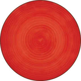 Lamart LT9083 keramický plytký tanier Happy,priemer 26,8 cm, červený