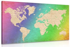 Obraz pastelová mapa sveta - 120x80