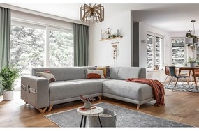 Svetlosivá rozkladacia/s úložným priestorom rohová pohovka (pravý roh/do L) Classy Sophie – Miuform