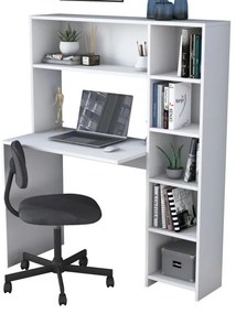 Pracovný stôl s policou RANI 113,2x141,8 cm biela