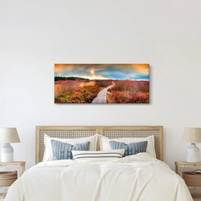 Obraz - Jesenná cesta krajinou (120x50 cm)
