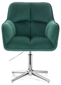 LuxuryForm DESIGN Kreslo AMALFI VELUR na striebornom kríži - zelené