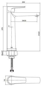 Cersanit S951-363 - Umyvadlová batéria MODUO 27,2 cm lesklý chróm