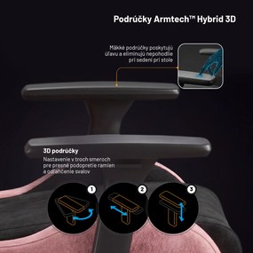 Herné kreslo z textílie Normal Size, čierno-ružové: Diablo X-Horn 2.0 Akira Pink