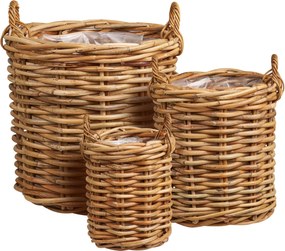 Set 3 ks prútených kvetináčov Bdolena (prírodná). Akcia -14%. Vlastná spoľahlivá doprava až k Vám domov. 1146560