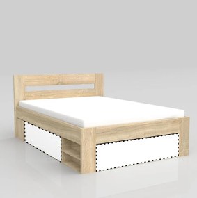 posteľ REA KIRA 140, dvojlôžko, dub bardolino