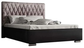 Čalúnená posteľ REBECA + rošt, Siena02 s kryštálom / Dolaro08, 120x200