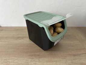 Úložný box na cibuľu a zemiaky, čierny a mätový (12 l)