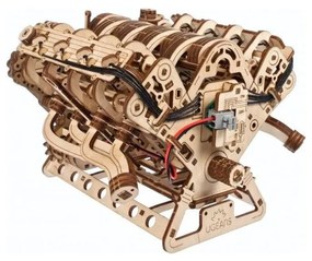 Ugears - 3D drevené mechanické puzzle Motor V8