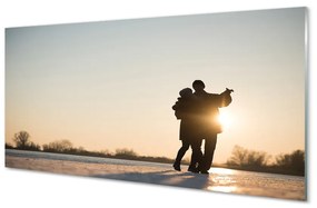 Sklenený obraz Ľudia tancujú v zime 140x70 cm