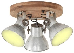 Industriálna stropná lampa 25 W strieborná 42x27 cm E27