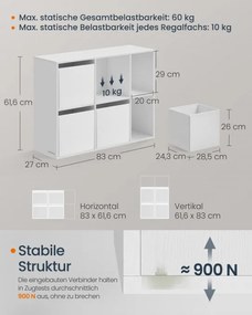 Úložná polica so 4 stohovateľnými boxami LBC196W01