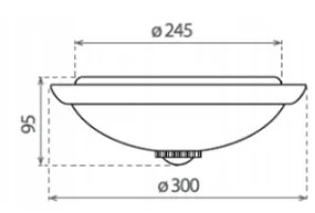 ECOLIGHT LED stropné svietidlo 2xE27 s pohybovým senzorom - sklo