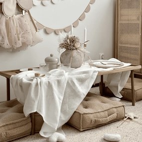 Prešívaný puf čokoládová 46x46x13cm