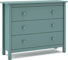 Nízka detská komoda z borovicového dreva v petrolejovej farbe 100x80 cm Max – Marckeric