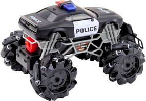 LEAN Toys Policajné terénne auto na diaľkové ovládanie RC svetlá dymový efekt 1:16