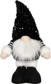 Vianočná dekorácia svietiaci škriatok s flitrovanou čiapkou Gnome LED - 10*15*38 cm